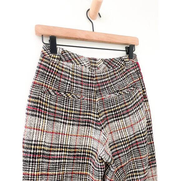 Free People Good Vibes Plaid Pants Size 0 Straight Leg Pinstripe Punk Grunge - Picture 10 of 14